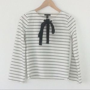 ✨HP✨J. Crew Top  White & Black Striped Long Sleeve